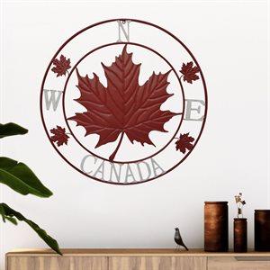 Red Maple Leaf Metal Wall Art