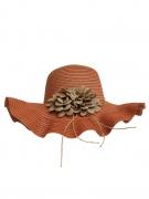 Straw Hat with Flower Sunset