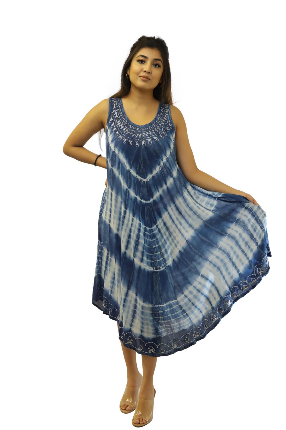 Summer Tye Dye Blue Dress