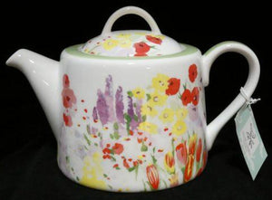 Queens Painted Garden Teapot