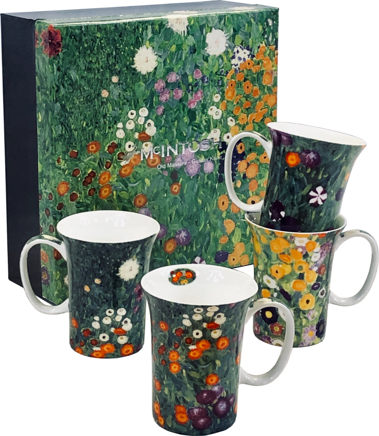 Klimt Flower Mugs Set of 4