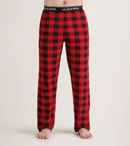 Men Red Plaid Pajama Pants M
