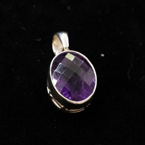 Sterling Pendant Purple Stone
