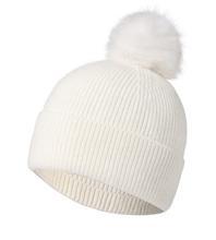 Single Pom-Pom Hat White