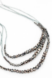 Triple Strand Grey Necklace
