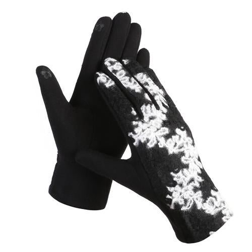 Touch Screen Gloves Blk White