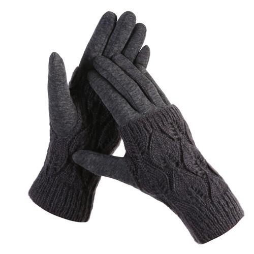 Touch Screen Gloves Grey Knit