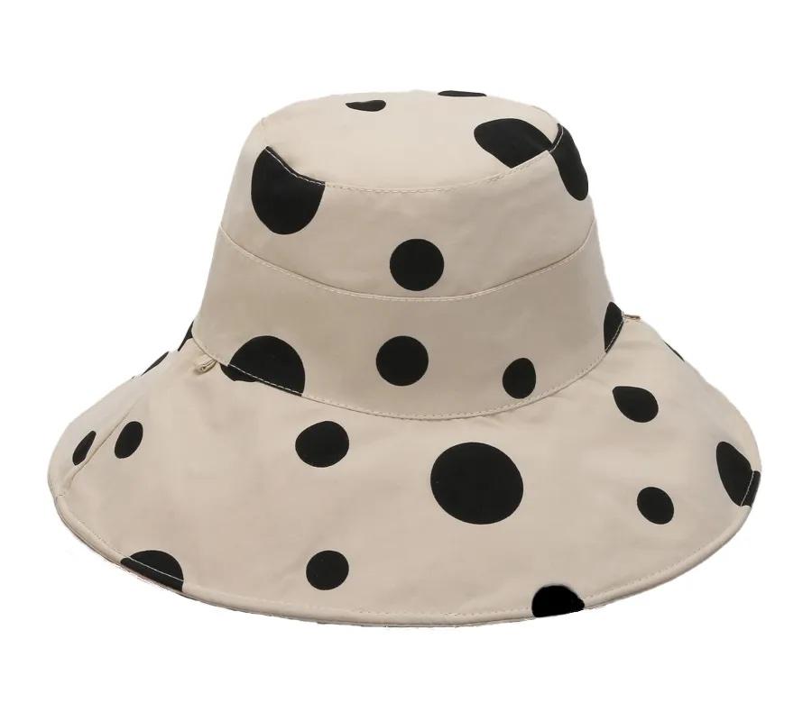 Casual Hat Ivory w/Polka Dots