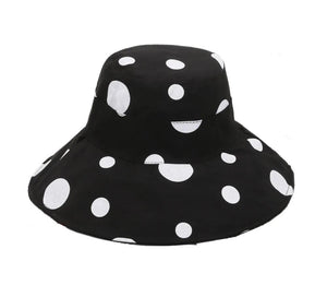 Casual Hat Black w/Polka Dots