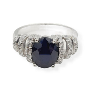 Sterling Silver Ring, Sapphire
