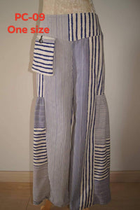 Striped Pants O/S Navy/White