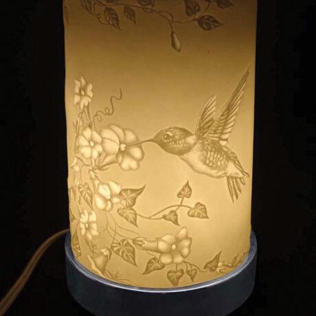 Porcelain Hummingbird Lamp